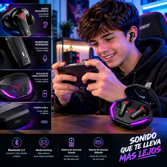 Audifono bluetooth gamer de baja latencia ewtto