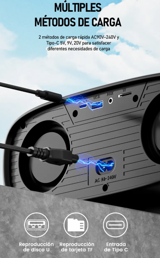 Parlante Ewtto con bajo profundos tws EW-P126B