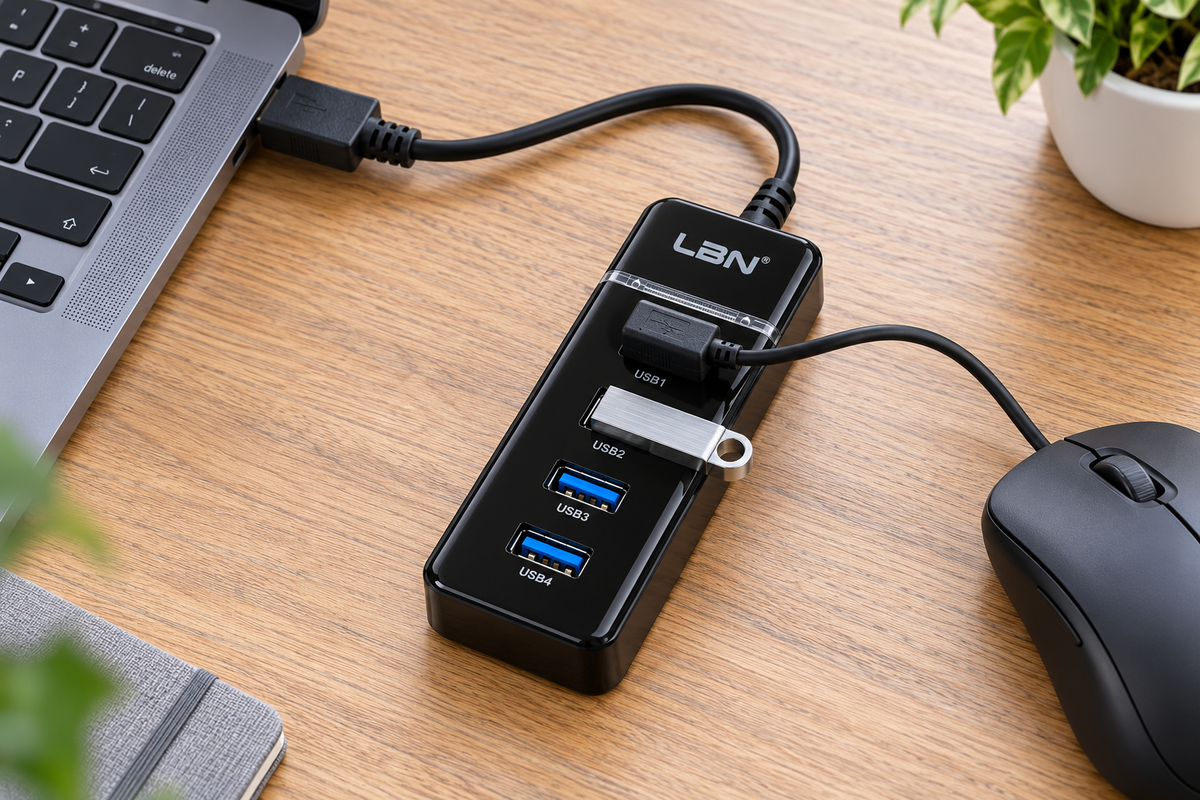 Hub LBN USB 3.0 de 4 puertos USB-A — ejemplo de uso