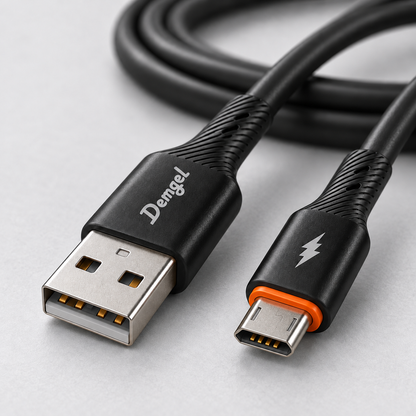 Cable Demgel USB-A a micro-USB V8 1 m · D-E4017M — detalle de conectores