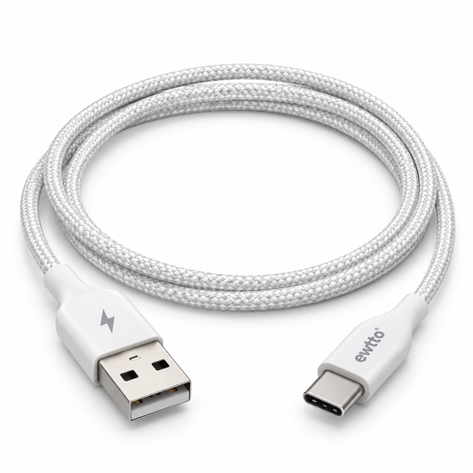 Cable Ewtto USB-A a USB-C trenzado 1 m · ET-E4593C — vista completa