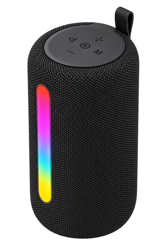 Parlante Ewtto ET-P1120B negro con iluminación RGB sin fondo
